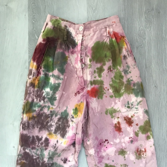 Industria Vtg ink Painters Pant High Rise Button Fly Ankle Pant Womens 0 - Picture 3 of 11